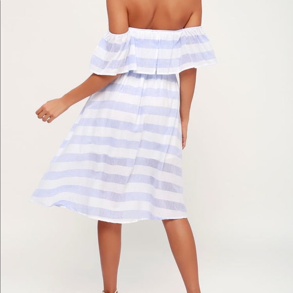 Lulu's Transatlantic Voyage Blue & Ivory Dress - Picture 2 of 11